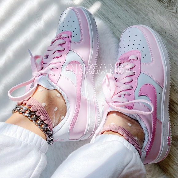 Nike custom air force 1 low sneakers baby pink pink - Picture 1 of 2